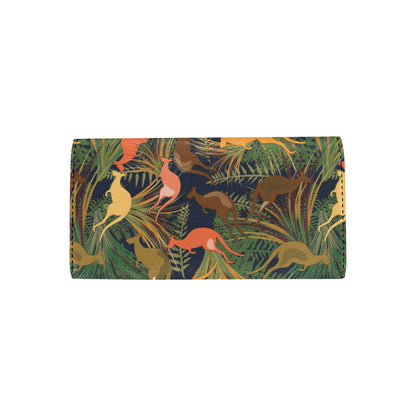 Kangaroos Pattern Print Design 07 Women's Trifold Wallet