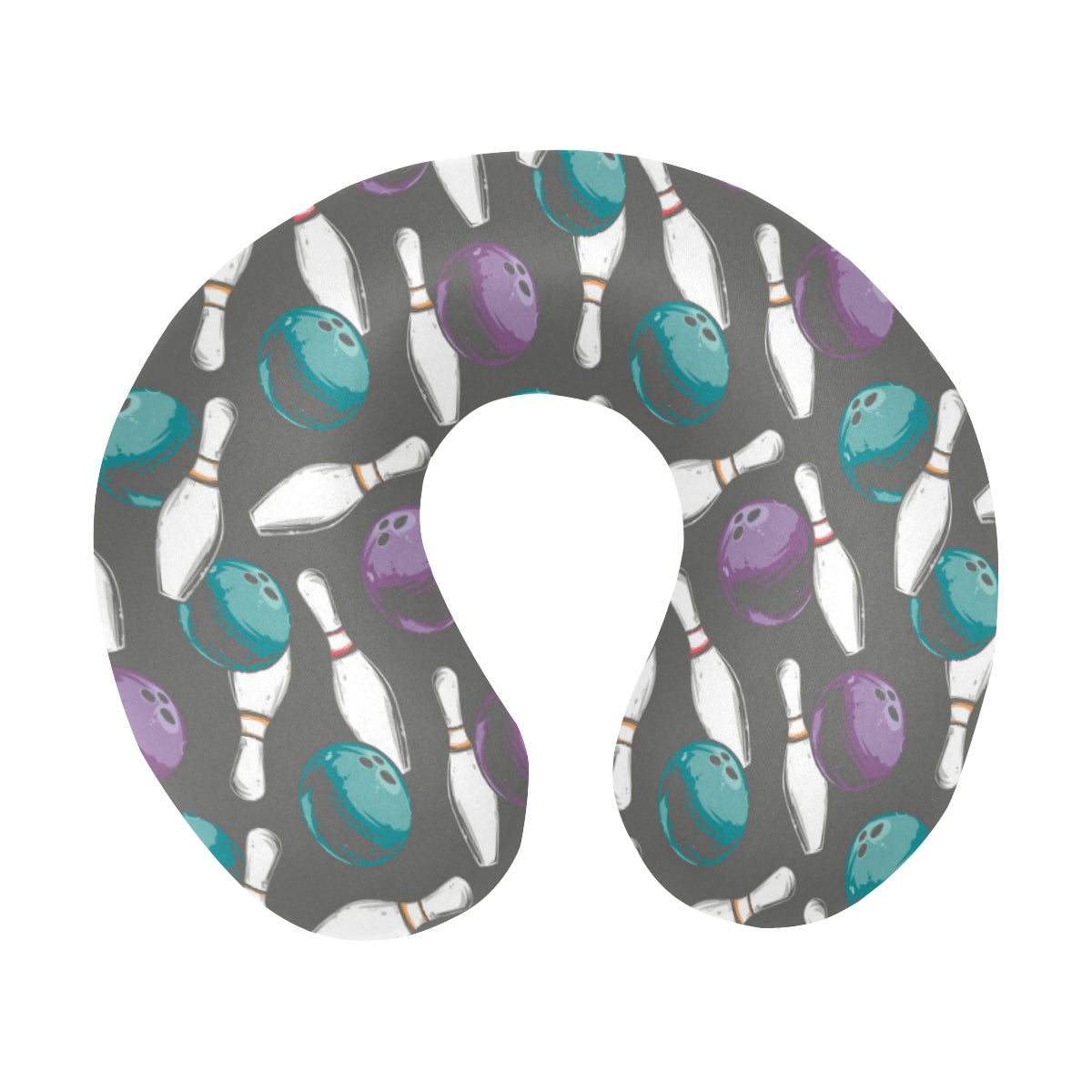 Bowling Pattern Print Design 03 U-Shaped Travel Neck Pillow