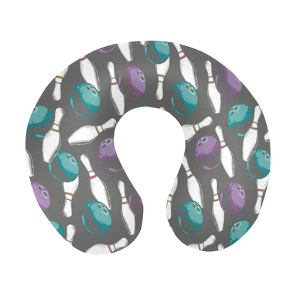 Bowling Pattern Print Design 03 U-Shaped Travel Neck Pillow
