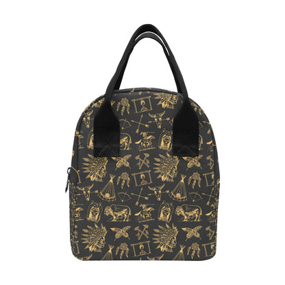 American indian Gold Style Insulated Lunch Bag