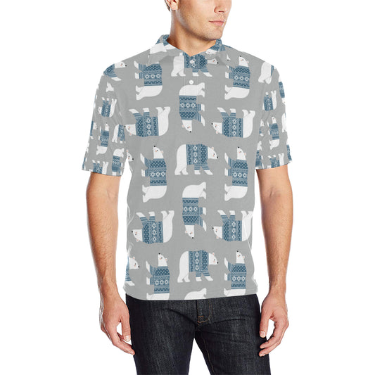 Polar Bear Pattern Print Design A03 Men Polo Shirt