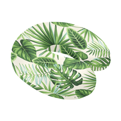 Palm Leaf Pattern Print Design A01 U-Shaped Travel Neck Pillow