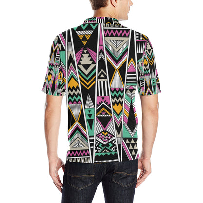 Tribal Aztec Triangle Men Polo Shirt
