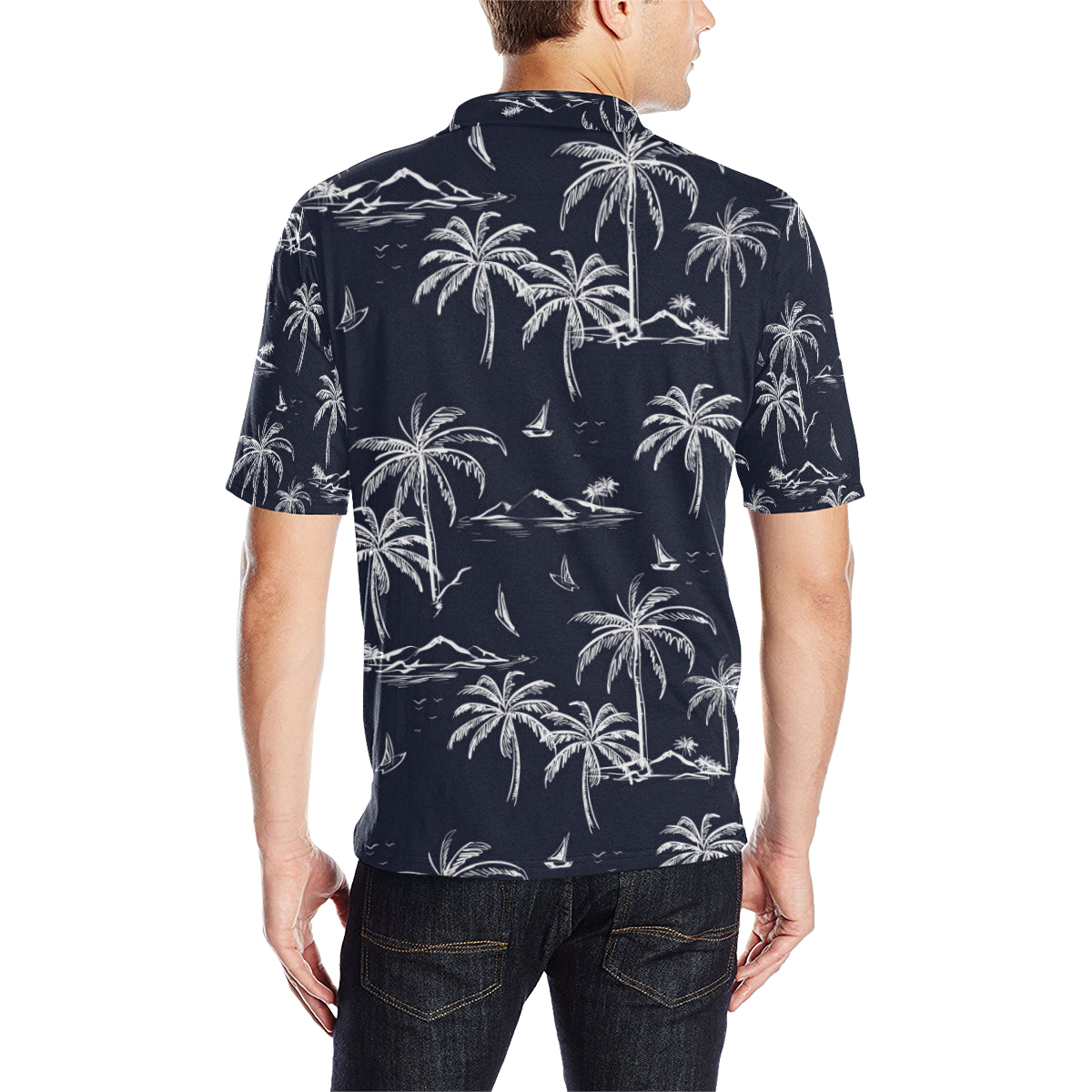 Pacific island Pattern Print Design A02 Men Polo Shirt