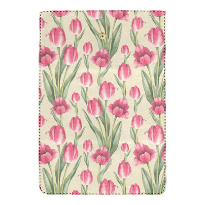 Tulip Pink Pattern Print Design TP06 Women's Trifold Wallet