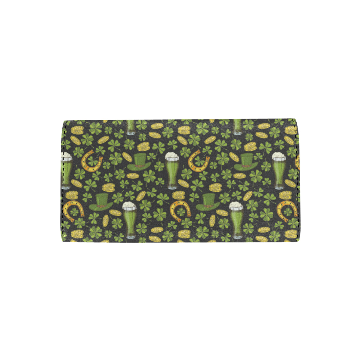 Clover St Patricks Pattern Print Design 03 Women's Trifold Wallet