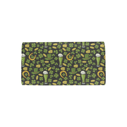 Clover St Patricks Pattern Print Design 03 Women's Trifold Wallet