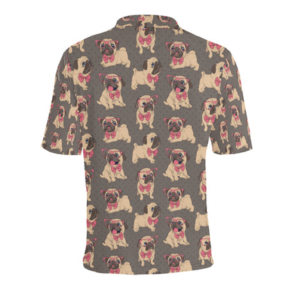 Pug Pattern Print Design A05 Men Polo Shirt