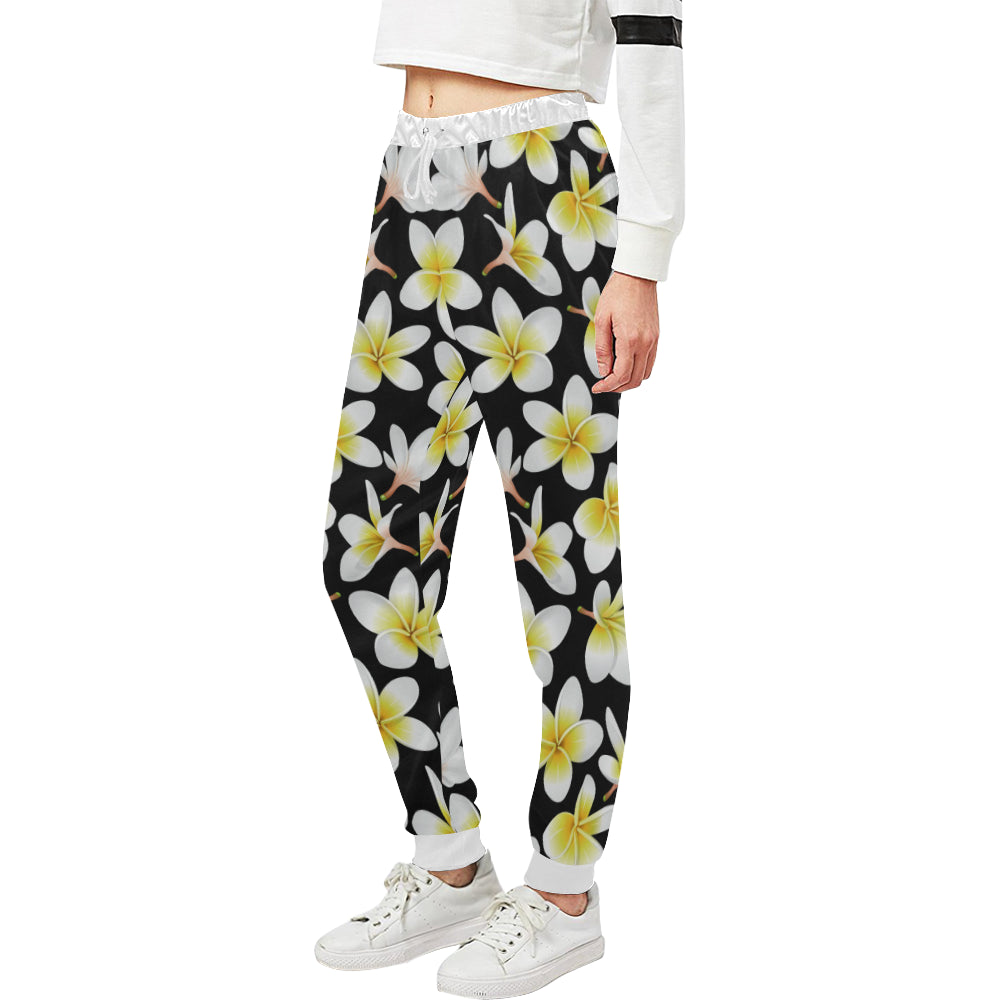 Yellow Plumeria Hawaiian Flowers Unisex Sweatpants