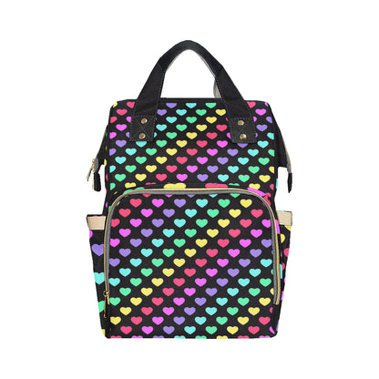 Heart Rainbow Pattern Print Design HE02 Diaper Bag Backpack