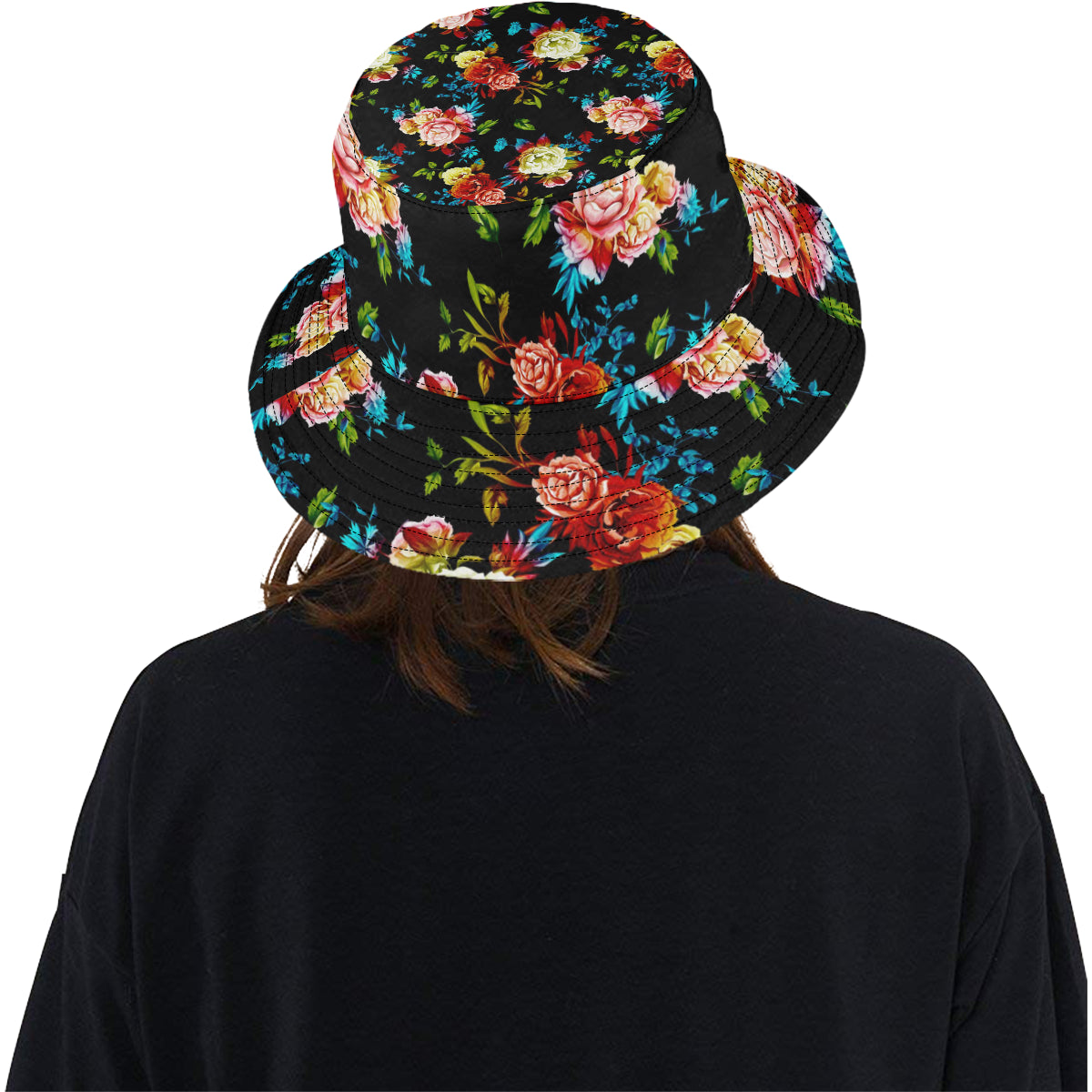 Peony Pattern Print Design PE07 Unisex Bucket Hat