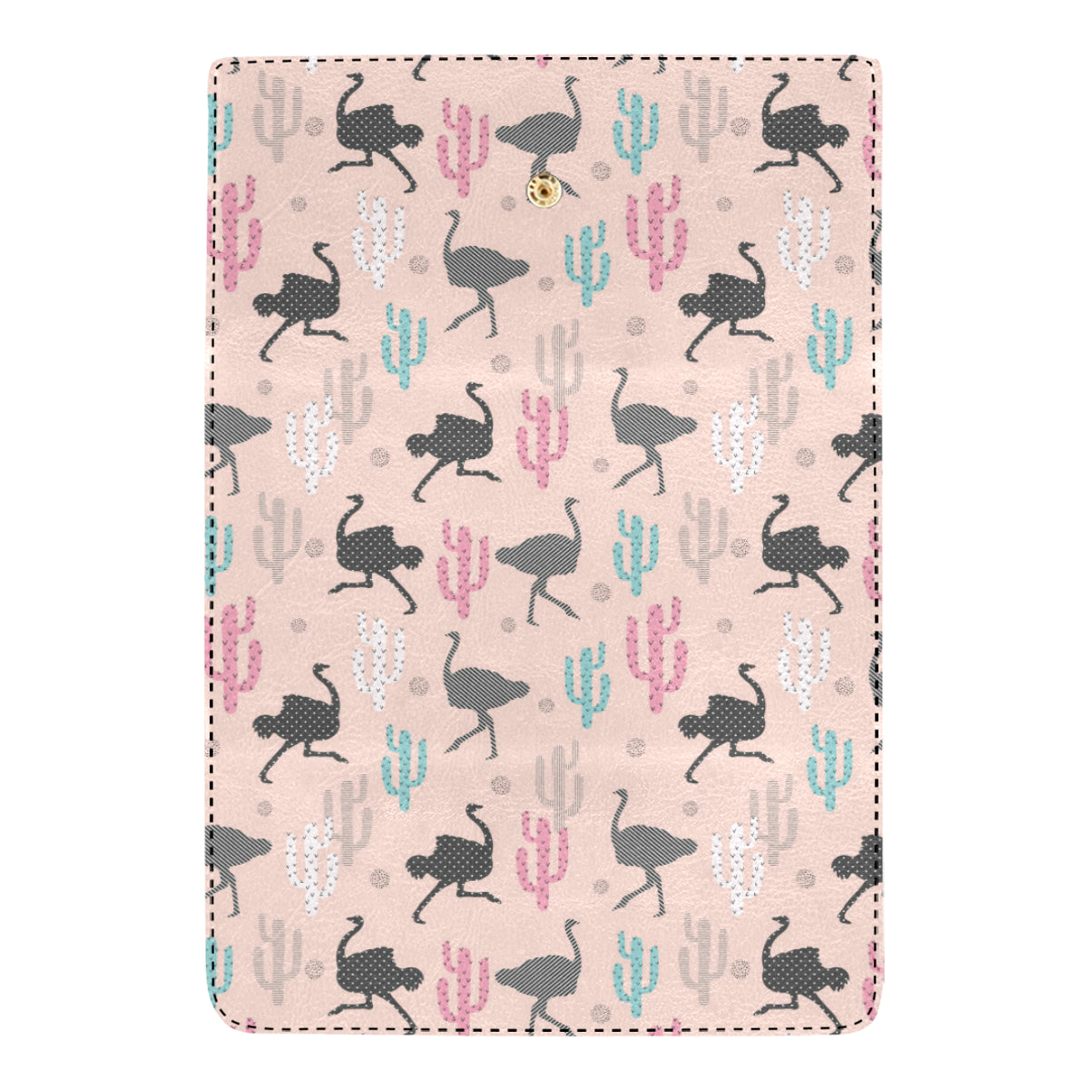 Ostrich Pattern Print Design 03 Women's Trifold Wallet