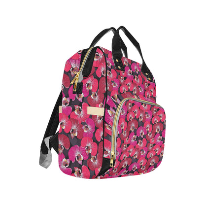 Orchid Red Pattern Print Design OR05 Diaper Bag Backpack