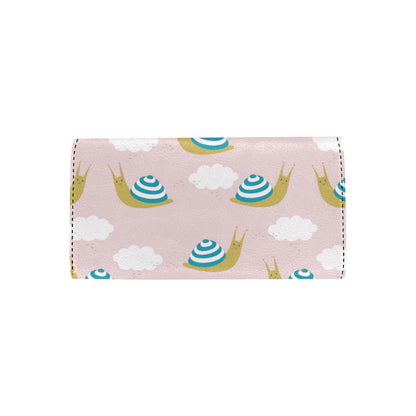 Snail Pattern Print Design 02 Women's Trifold Wallet