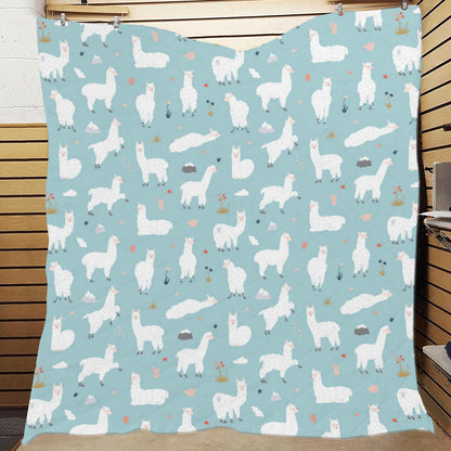 Alpaca Pattern Print Design 02 Premium Quilt