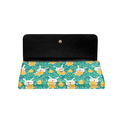 Easter Eggs Pattern Print Design RB02 Women's Trifold Wallet
