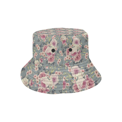 Peony Pattern Print Design PE05 Unisex Bucket Hat
