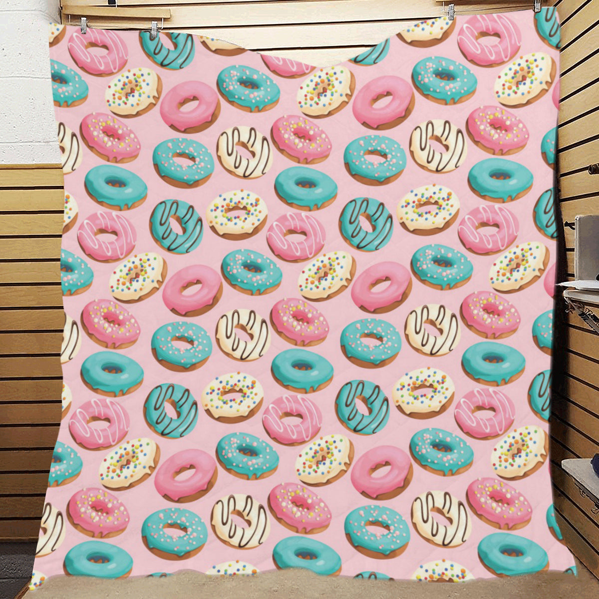 Donut Pattern Print Design DN06 Premium Quilt