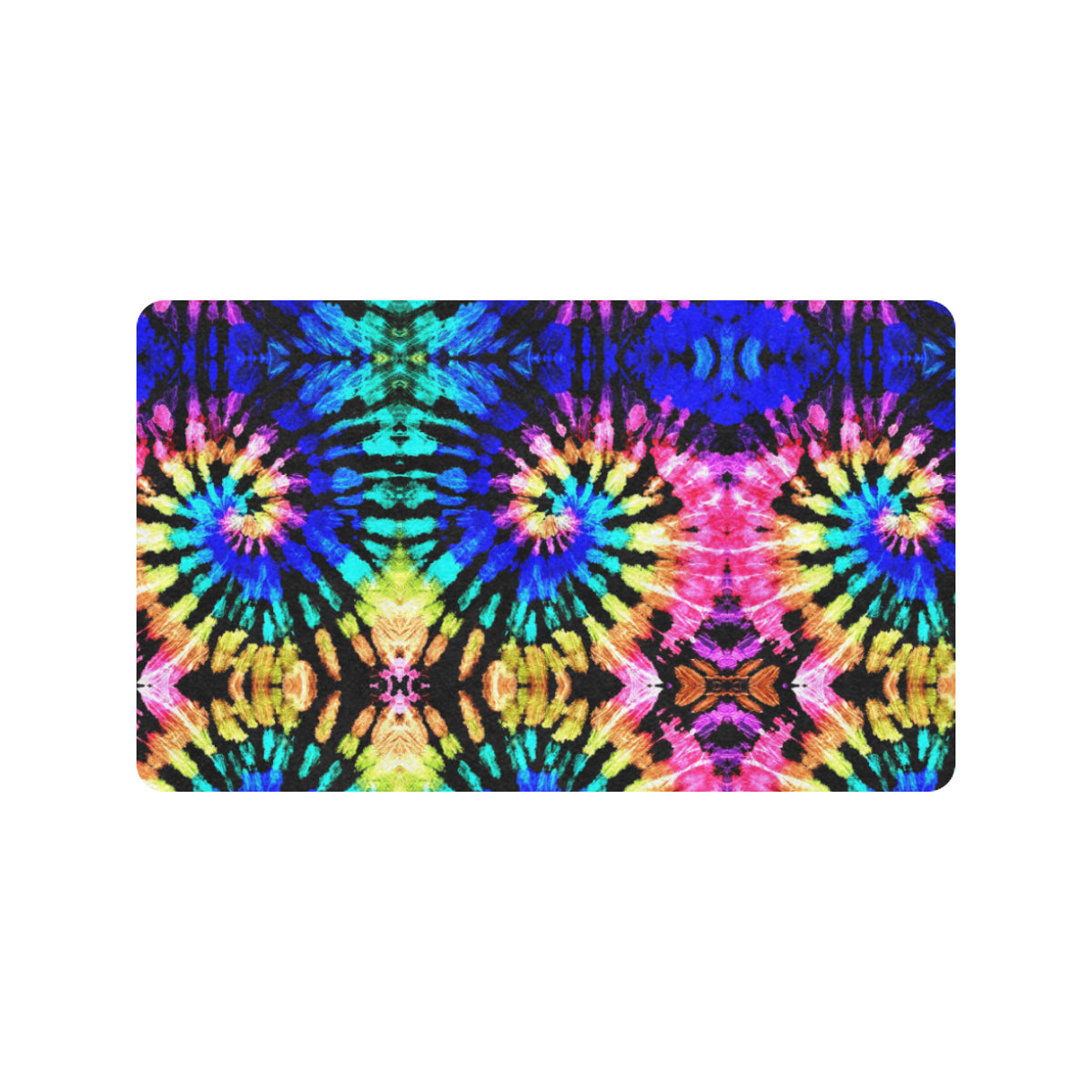 Tie Dye Rainbow Design Print Rubber Doormat