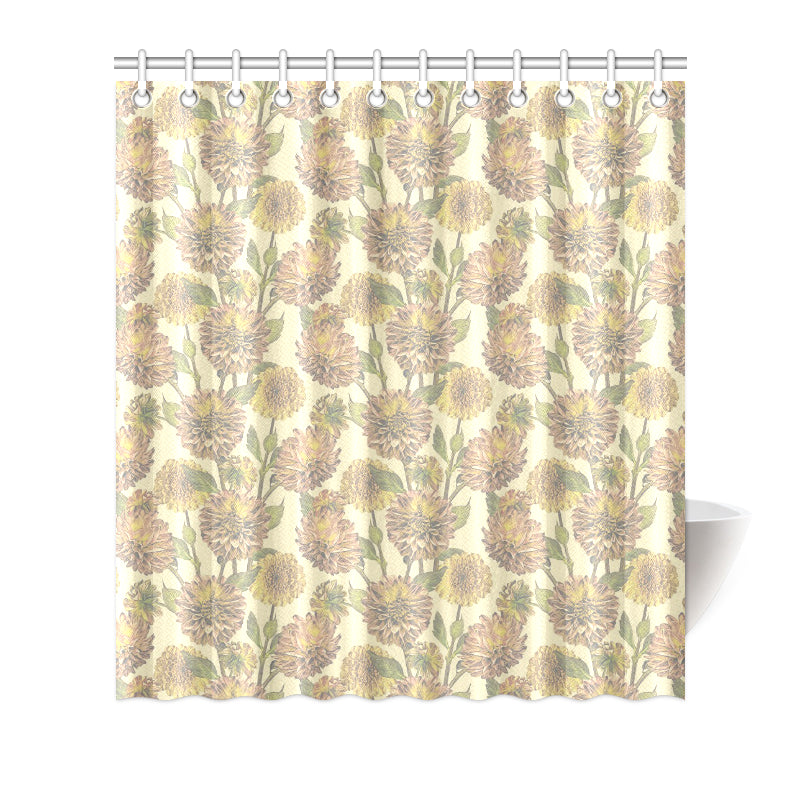 Dahlia Pattern Print Design DH09 Shower Curtain