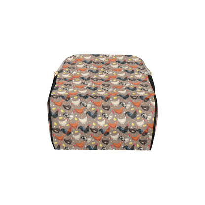 Chicken Evolution Pattern Diaper Bag Backpack