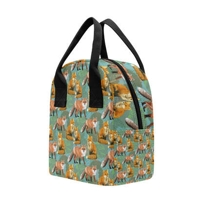 Fox Autumn leaves Themed Insulated Lunch Bag