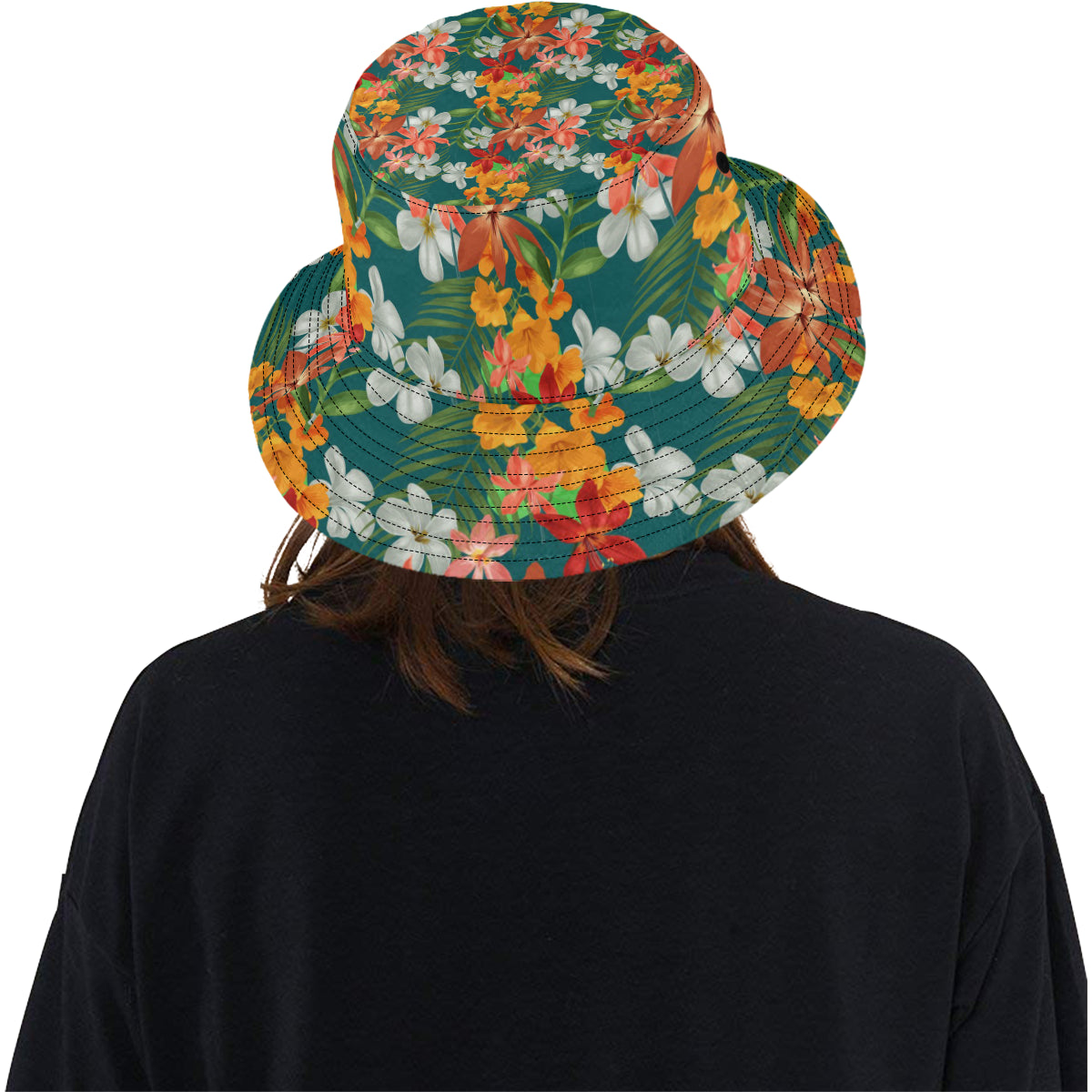 Amaryllis Pattern Print Design AL06 Unisex Bucket Hat