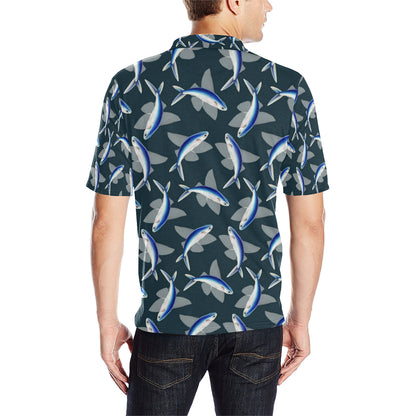 Flying Fish Pattern Print Design 04 Men Polo Shirt