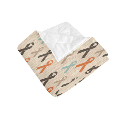 Cancer Awareness Pattern Print Design 01 Premium Quilt
