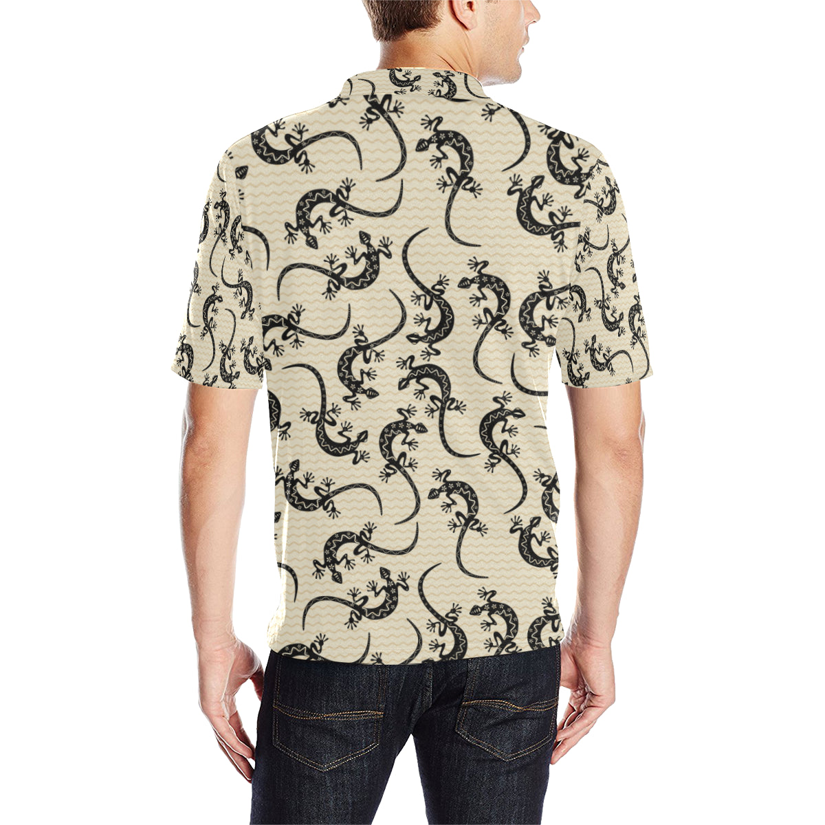 lizard Pattern Print Design 02 Men Polo Shirt