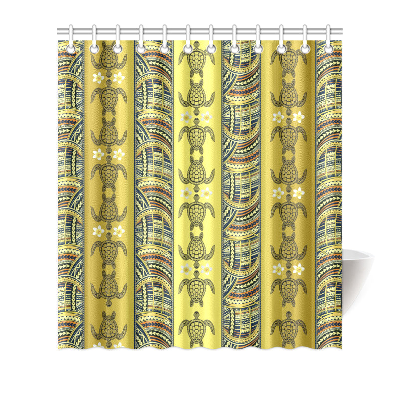 Polynesian Turtle Hawaiian Design Print Shower Curtain