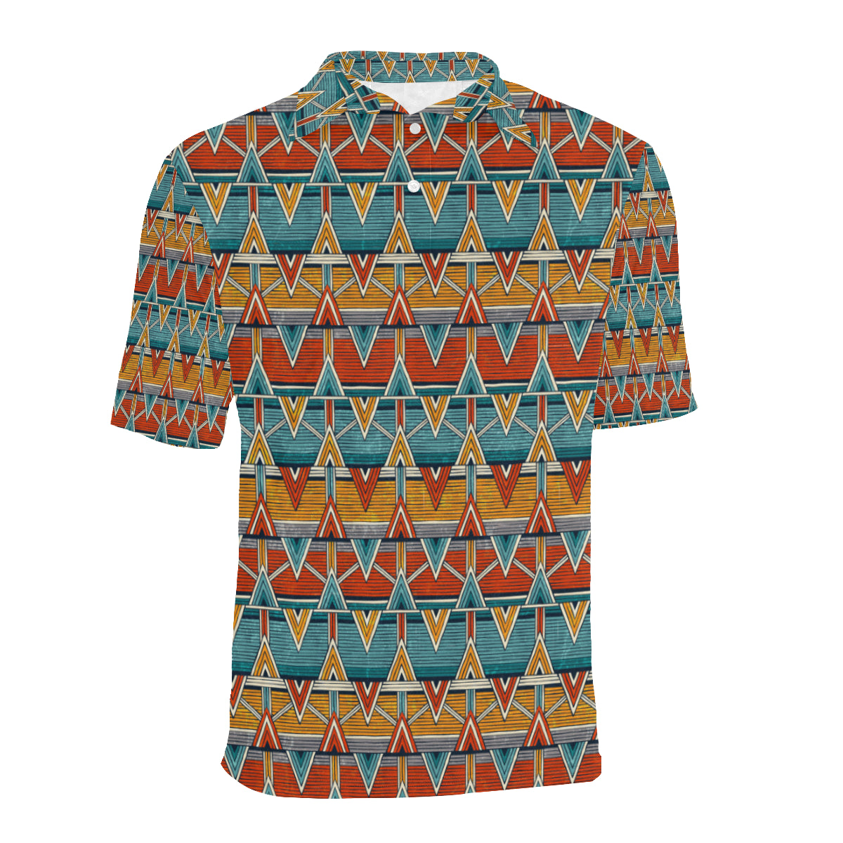 Kente Print African Design Themed Men Polo Shirt