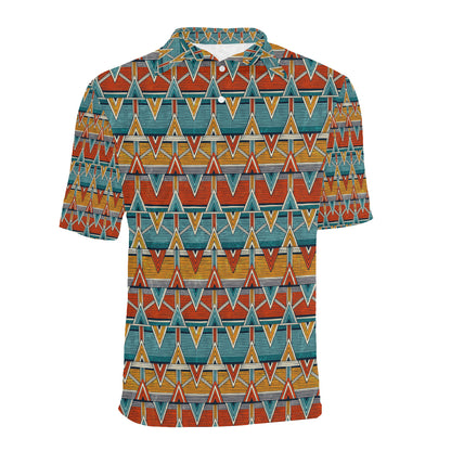 Kente Print African Design Themed Men Polo Shirt