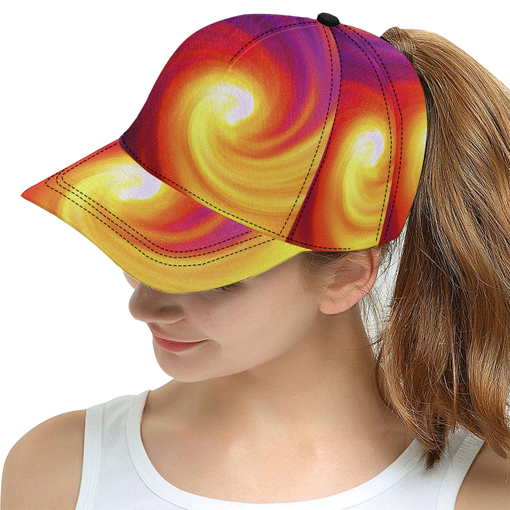 Vortex Twist Swirl Flame Themed Snapback Cap
