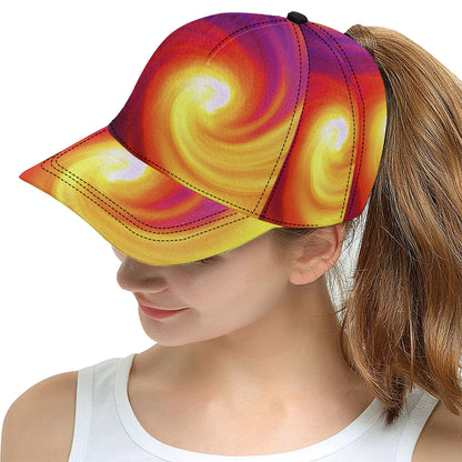 Vortex Twist Swirl Flame Themed Snapback Cap