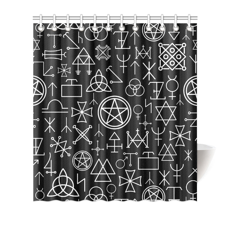 Pentagram Pattern Print Design A02 Shower Curtain