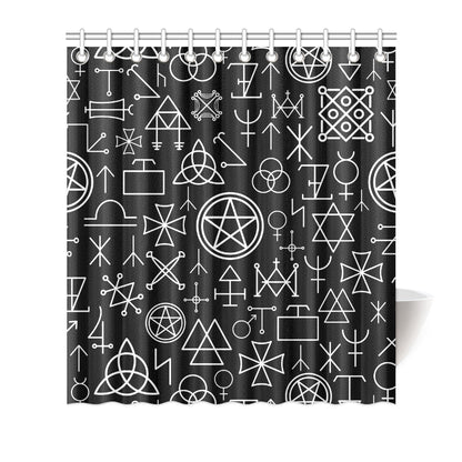 Pentagram Pattern Print Design A02 Shower Curtain