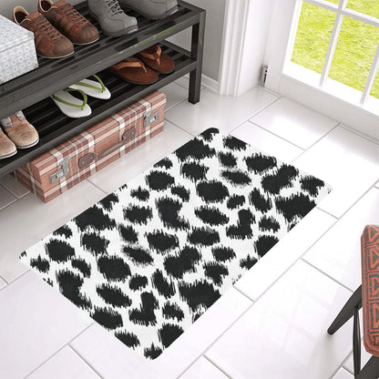 Cheetah Black Print Pattern Rubber Doormat