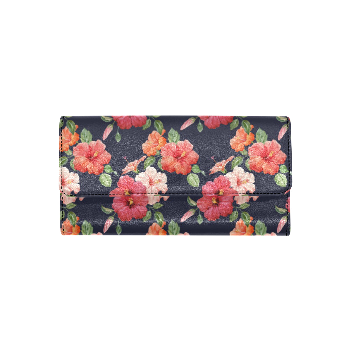 Tropical Flower Pattern Print Design TF020 Women's Trifold Wallet