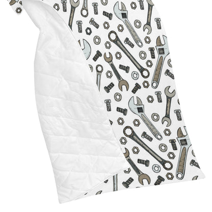 Mechanic Pattern Print Design 03 Premium Quilt