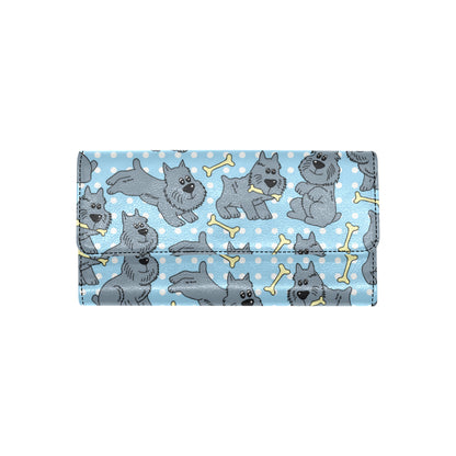 Schnauzers Pattern Print Design A02 Women's Trifold Wallet