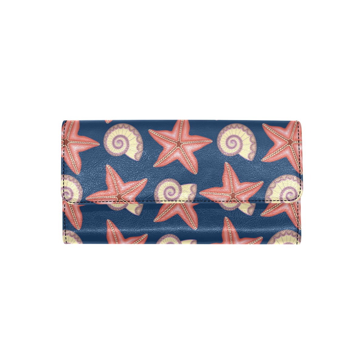 Starfish Pattern Print Design 03 Women's Trifold Wallet
