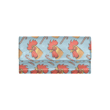 Rooster Pattern Print Design A05 Women's Trifold Wallet