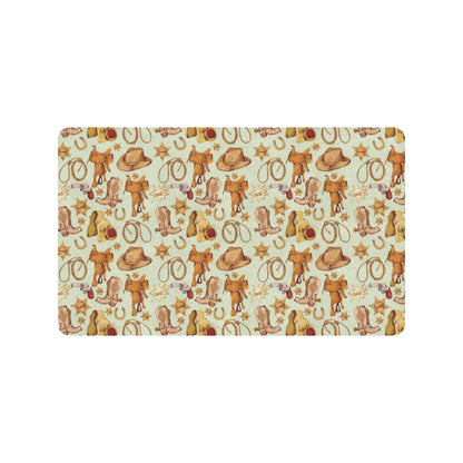 Western Cowboy Design Pattern Rubber Doormat
