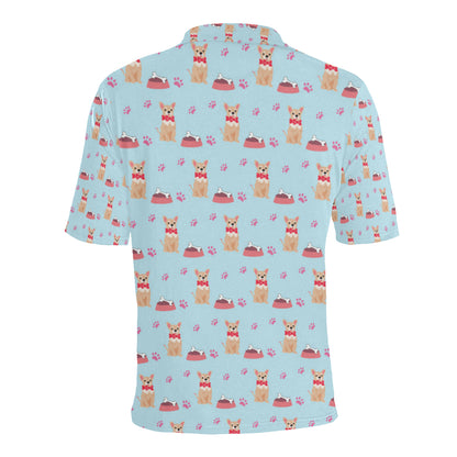Chihuahua Pattern Print Design 05 Men Polo Shirt