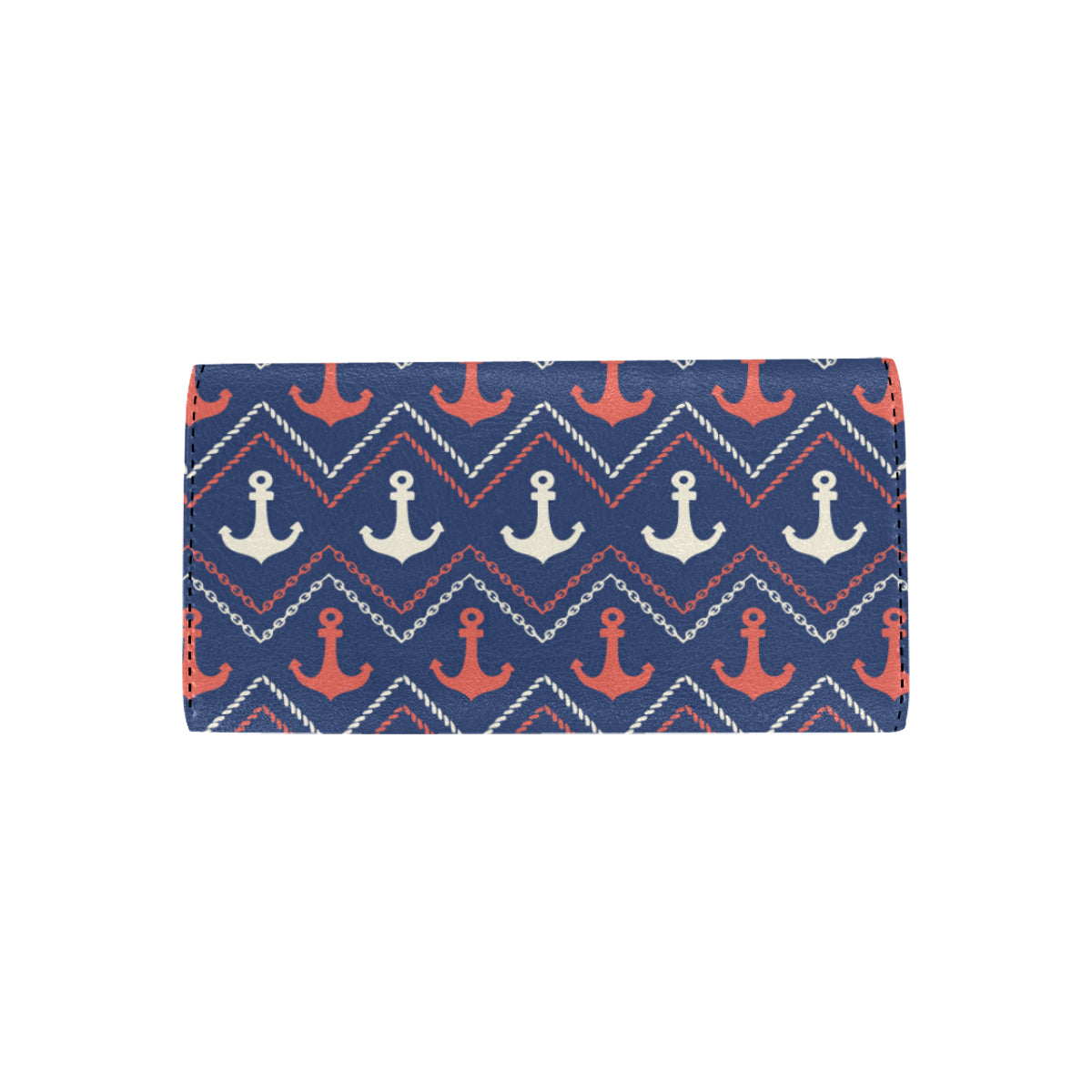 Anchor Pattern Print Design 07 Women's Trifold Wallet