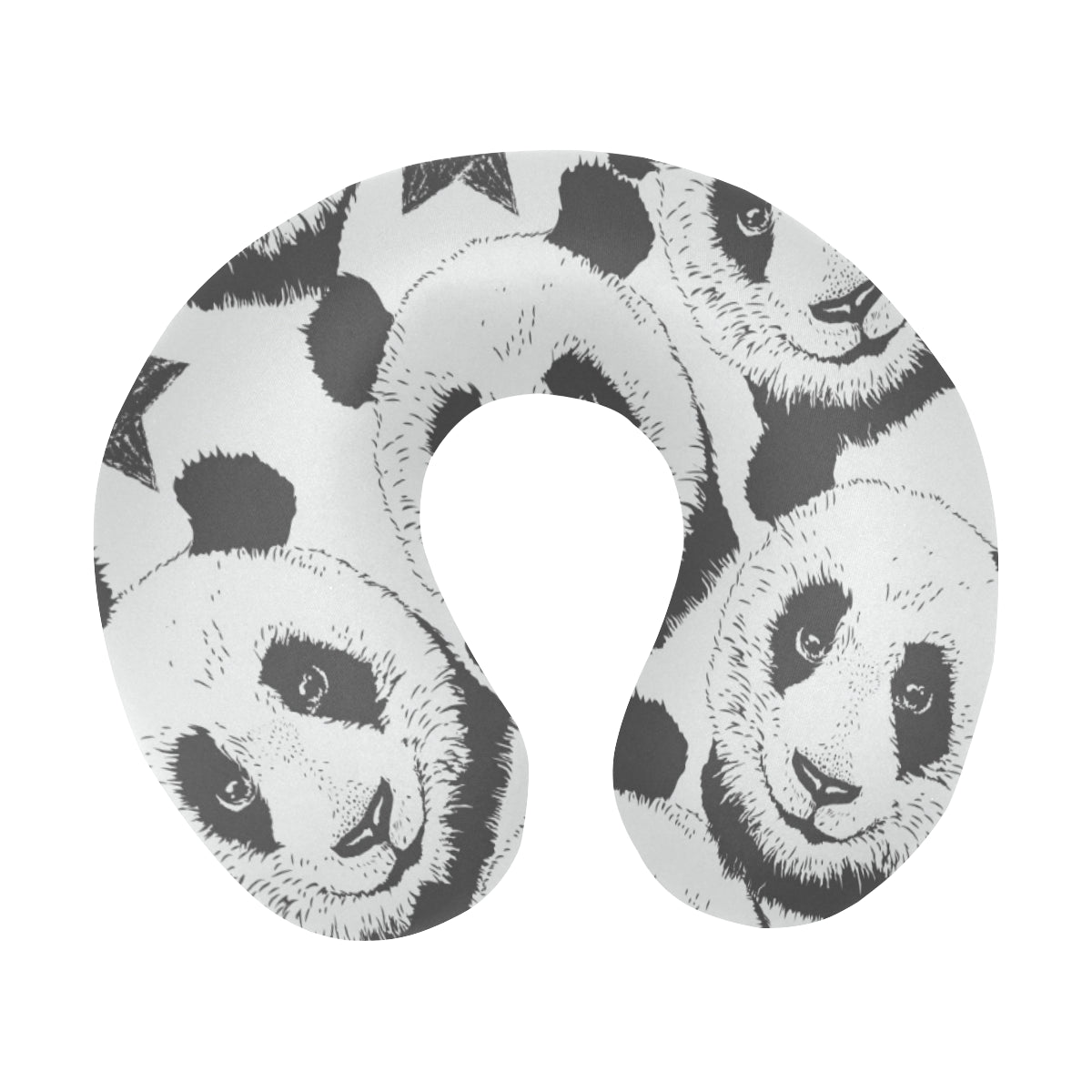 Panda Pattern Print Design A02 U-Shaped Travel Neck Pillow