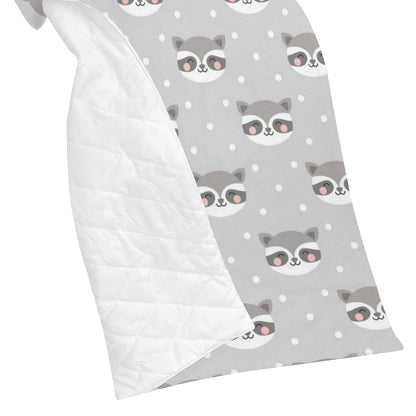 Raccoon Pattern Print Design A04 Premium Quilt