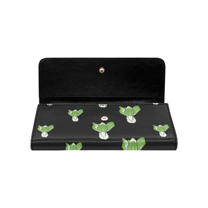 Kale Pattern Print Design 02 Women's Trifold Wallet