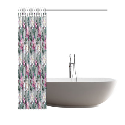 Peony Pattern Print Design PE01 Shower Curtain